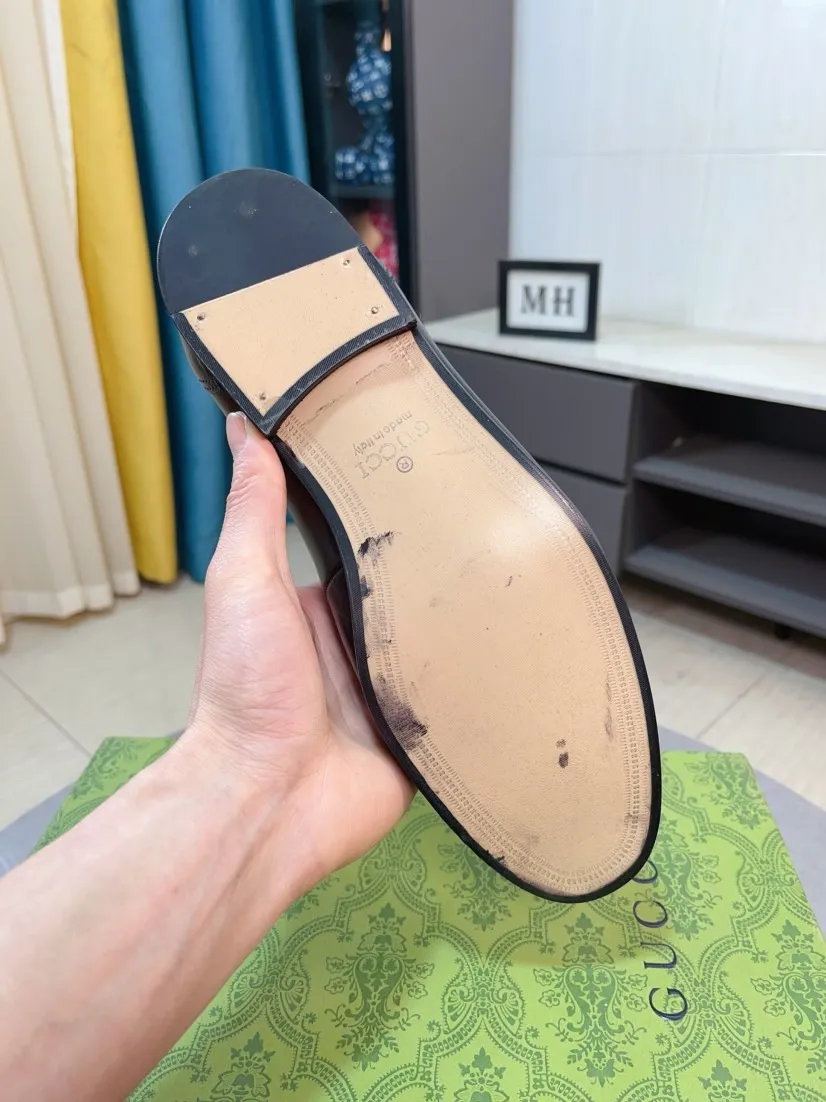 Men's shoes 💰500🌹🌹【GUCCI】The most popular classic Gucci leather shoes. Synchronized with the official website, the upper is made of Italian first-layer cowhide ➕cowhide lining, with unique brand and unique craftsmanship. Highlighting the hot style of the new year. Stop hesitating, stop wandering, get it now. Number: 38--44